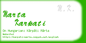 marta karpati business card